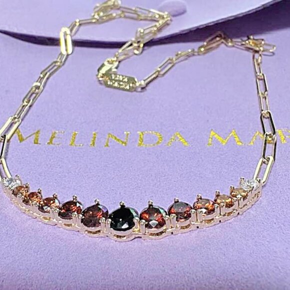 Melinda Maria Chocolate Limited Edition Not Your Basic Samantha Tennis Necklace - Picture 3 of 4